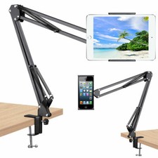 Steel Phone Tablet Stand Holder for Bed Desk 360° Rotating Flexible Arm 4-10.6
