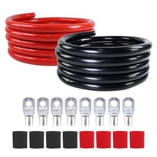 Heavy Duty 2/0 AWG Battery Power Cable - 5ft Black & Red, High Current, Durable picture