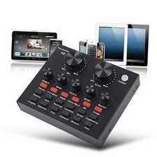 V8-Live Sound Card, USB External V8 Karaoke Recording Mobile Audio Mixer, black picture