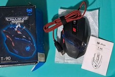 Zelotes T-90 Wired USB Gaming Mouse 9200 DPI 8-Button Ergonomic Black/Red picture