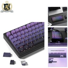 Ergonomic Rainbow Gradient PBT Keycaps - Backlit Shine for Mechanical Keyboards picture