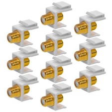 10 Pcs F-Type Keystone Jack Snap-In Insert Coax Adapter Cable Connector White picture