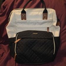 10x14x15” Laptop Backpack Personal Item Pockets Black/White, Lovevook picture