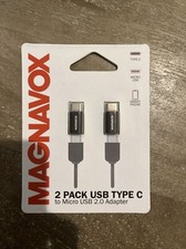 1 Magnavox 2 Pack MC4010 Usb Type C To Micro Usb 2.0 Adapter New Factory Sealed picture