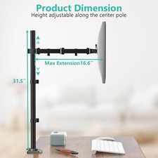 WALI Monitor Arm Mount for Desk Single Extra Tall Computer Desk Mount M001XL NIB picture