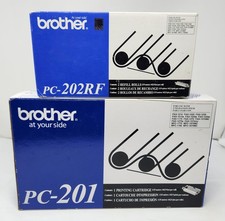 Brother PC-201 Fax Cartridge & PC-202RF Thermal Refill 2-Pack OEM Lot - NIB picture