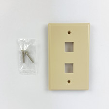 Premier Keystone Style Faceplate 2-Plex Elect-Ivory PT-KSFP2-52 - NEW picture