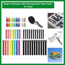61-Piece Heavy Duty Cable Management Value Pack with 12 ft. Self-Gripping Roll picture