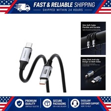 Hagibis 240W USB-C Fast Charging Cable 0.8ft Braided 480Mbps Data Cord picture
