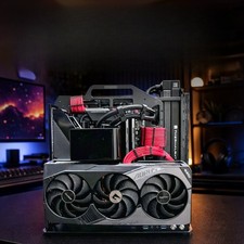 Aluminum Open Frame PC Case EATX Motherboard Vertical GPU Mount Air Water picture
