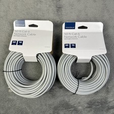 Insignia 50ft Cat-6 Network Cable Ethernet RJ45 - 10Gbps NS-PNW5650 (Lot Of 2) picture