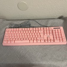 PBX Pink Wired USB Keyboard w/ LED, QWERTY English Layout, PBGK54 picture