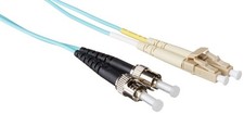 Belkin OM3 LC/ST Fiber Optic Patch Cable, 50/125 Multimode, 10Gbps, Aqua, picture