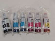 Epson Eco Tank 570 Ink Pack Cyan Magenta Yellow Black New Lot Of 6 picture