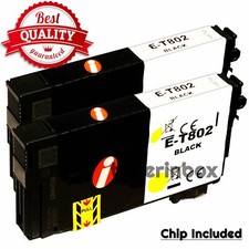 2pk T802 802BK Ink Cartridges For Eps  WorkForce EC-4020 EC-4030 WF-4720 4730 picture