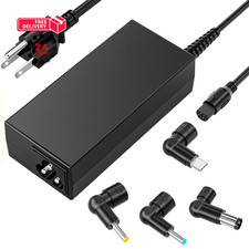 Universal 65W USB C Laptop Charger, 4-in-1 with 3 Round Tips AC Adapter Black3 picture