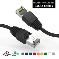 6Ft CAT6A Shielded (SSTP) Ethernet Network Booted Cable Black picture