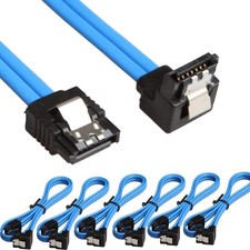6 Pack 90 Degree Right-Angle SATA III Cable 6.0 Gbps with Locking Latch 18Inch picture