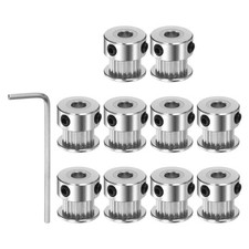 10pcs 2GT Timing Pulley 20T 5mm Bore 16mm Dia Aluminum Pulley for 6mm Width Belt picture