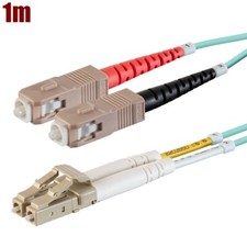 1M LC UPC to SC UPC OM3 Fiber Optic Duplex Multi Mode 50/125 Optical Patch Cable picture