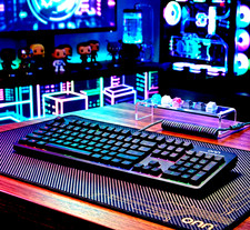 Wired LED Gaming Keyboard Backlit Gray USB Computer PC RGB Style picture