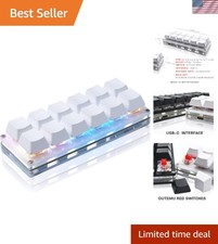Compact Programmable Gaming Keyboard with 12 Keys - Ambidextrous Design in White picture