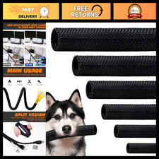 12ft Split Braided Cable Management Loom - High-Temperature Cord Covers, Cat Pro picture