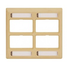 (5) pack ICC IC108FD4IV 4-Port Double Gang Elite Faceplate Ivory picture