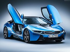 Cars bmw i8 car 2015 hybrib future Desk Mat Stitched picture