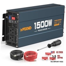 Dual AC 1500W Power Inverter - 12V DC to 120V Converter - Navy Blue/Black picture