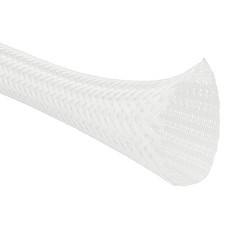 Braided Cable Sleeve Split Wrap, 1/2 Inch 25 Feet, White Self Closing picture
