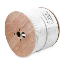500Ft RG6/U 60% Dual Siamese Bare Copper Coax Cable White picture