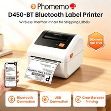 Phomemo D450BT 4x6 Bluetooth Thermal Shipping Label Printer +30 Address labels picture