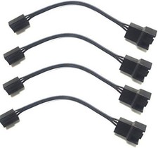 Versatile 4 Pin to 3 Pin Cooling Fan Adapter - Tangle Free and Safe Pack of 4 picture