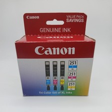 Canon CLI-251XL 3-Cartridge Color Ink Set New Sealed picture