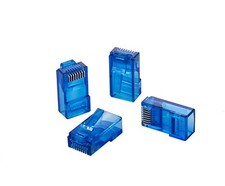 Blue RJ45 EZ Modular Plug CAT6 UTP Network Cable End Pass-Thru Connector Lot picture