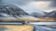Landscape nature clouds road hills mountains car men Custom Gaming Mat Desk picture