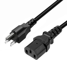 Amazon Basics PC Power Cable, 6 feet, AC Power Cord for Monitor, Computer, TV, 3 picture