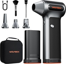 WOLFBOX MF200-2PK Compressed Air Duster, 2 Swappable Batteries & Case New picture