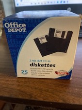 3.5 in Diskettes 25 Pack Office Depot 2HD IBM Formatted 405791 NEW picture
