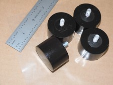QTY 4 SORBO MOUNTABLE RUBBER SHOCK ABSORBING FOOT 1/4-20 THREAD SCREW MOUNT 70D picture