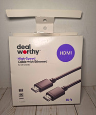 Deal Worthy High Speed HDMI Cable w/ Ethernet 15 ft Black HDMI M-M picture