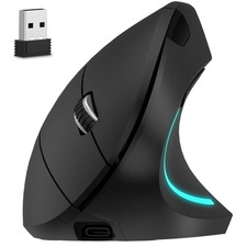 Delton Ergonomic Vertical Rechargeable Wireless Mouse with Auto Pair USB Dong... picture