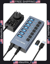 ACASIS USB 3.2 Hub 7 Ports 10Gbps Data Transfer Power Adapter picture
