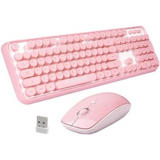 FOPETT Keyboard and Mouse Sets Wireless, Reliable 2.4 GHz Connectivity for PC,La picture
