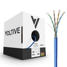 Voltive Cat5e Riser (CMR), 1000ft, Blue - Solid Bare Copper Bulk Ethernet Cable picture