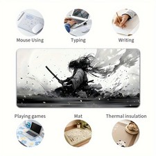 1pc 2D Flat, Japanese Samurai Ink Painting, Extra Large Mouse Pad, Rectangular picture