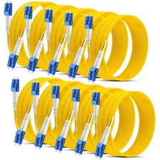 10 PCS Lc To Lc Single Mode Fiber Patch Cable Bulk 3 Meter 9.84 Ft Os2 Duplex picture
