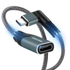 USB C Extension Cable 10FT, Type C 90 Degree Right Angle Extender picture