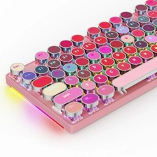 Pink Redragon K228 104 keys Full Size Mechanical Gaming Keyboard Rainbow Backlit picture